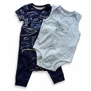 Carter’s 3-Piece Baby Outfit Set Bodysuits and Pants 0–3 Months NWT